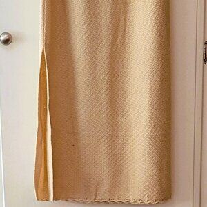 St. John Collection Long Boucle Knit Skirt Size 8 Light Yellow-Cream Color